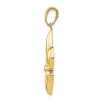 10K Gelbgold Mittel Fleur-de-lis Anhänger