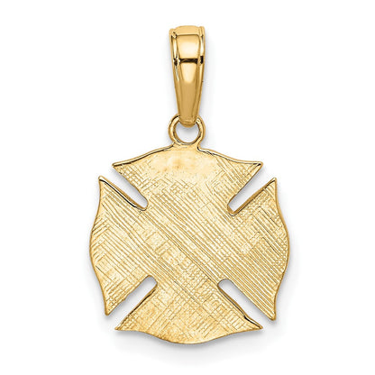 10K Gelbgold Feuer Dept Shield Anhänger