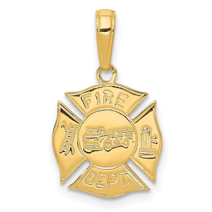 10K Gelbgold Feuer Dept Shield Anhänger