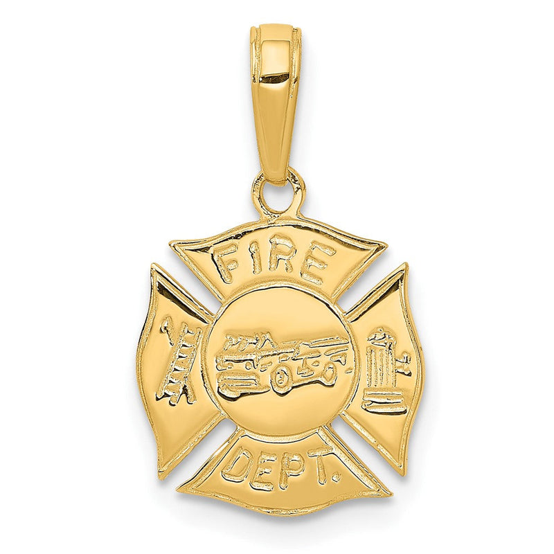 10K Gelbgold Feuer Dept Shield Anhänger