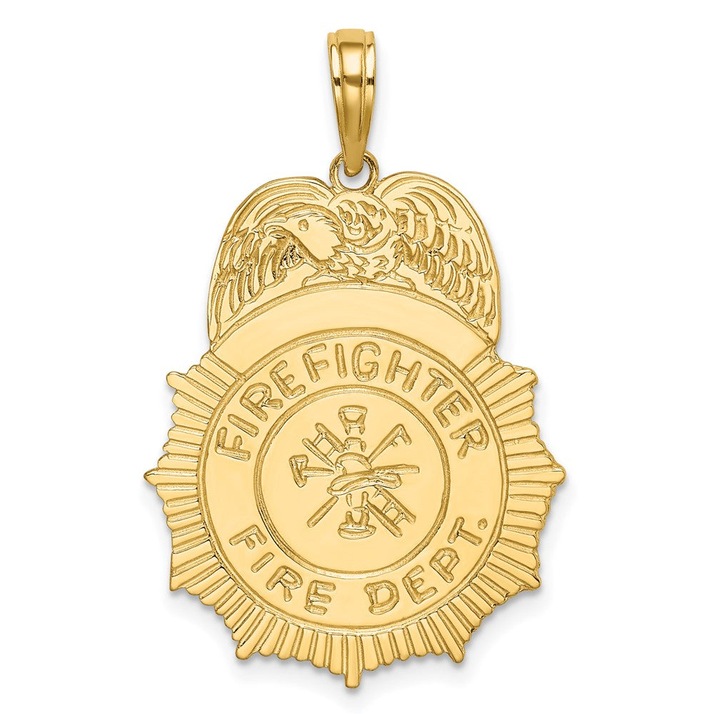 10K Gelbgold Firefighter Feuer Dept. Abzeichen Charm