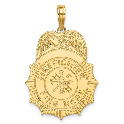 10K Gelbgold Firefighter Feuer Dept. Abzeichen Charm