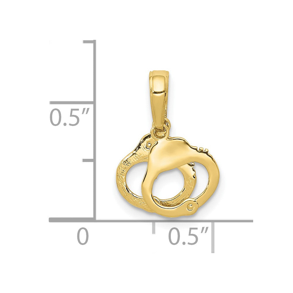 10K Gelbgold 10K Handcuffs Anhänger
