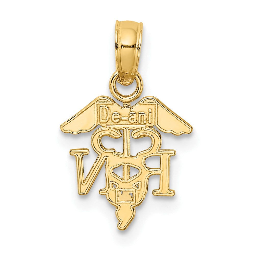 10K Gelbgold 10K Rn Caduceus Anhänger