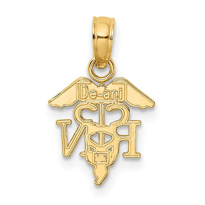 10K Gelbgold 10K Rn Caduceus Anhänger