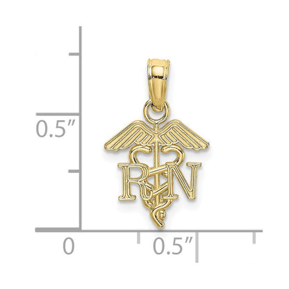10K Gelbgold 10K Rn Caduceus Anhänger