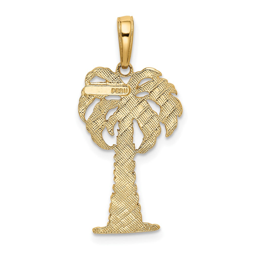 10K Gelbgold Palme Baum Anhänger