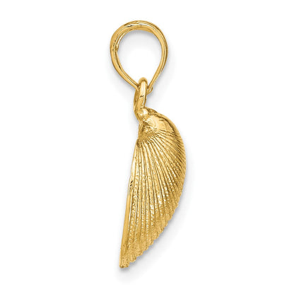 10K Gelbgold 10K Mittel Clam Muschel Anhänger
