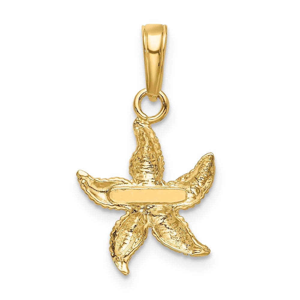 10K Gelb mit Rhodium 10K Seestern Charm