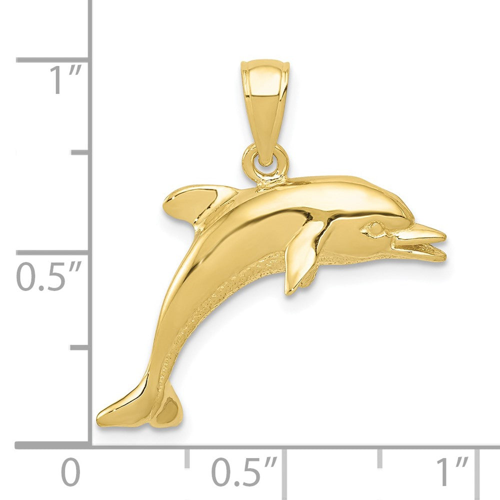 10K Gelbgold Springend Delfin Anhänger