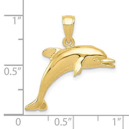 10K Gelbgold Springend Delfin Anhänger