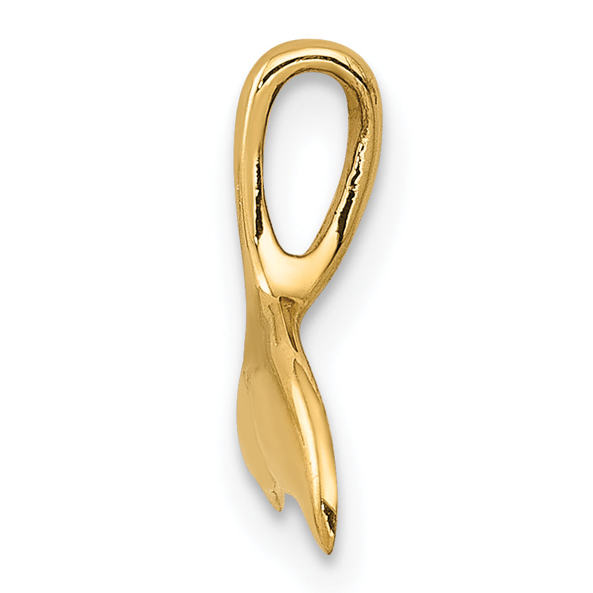 10K Gelbgold Wal Schwanz Kette Anhänger