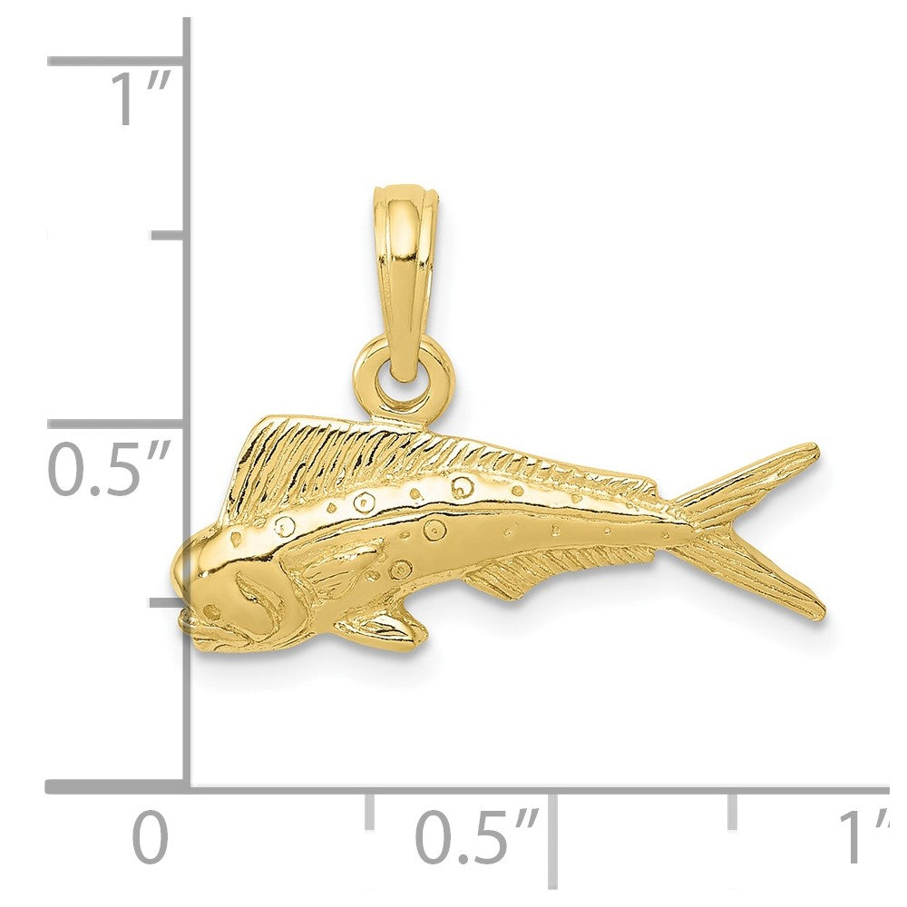 10K Gelbgold Mahi Fisch Anhänger