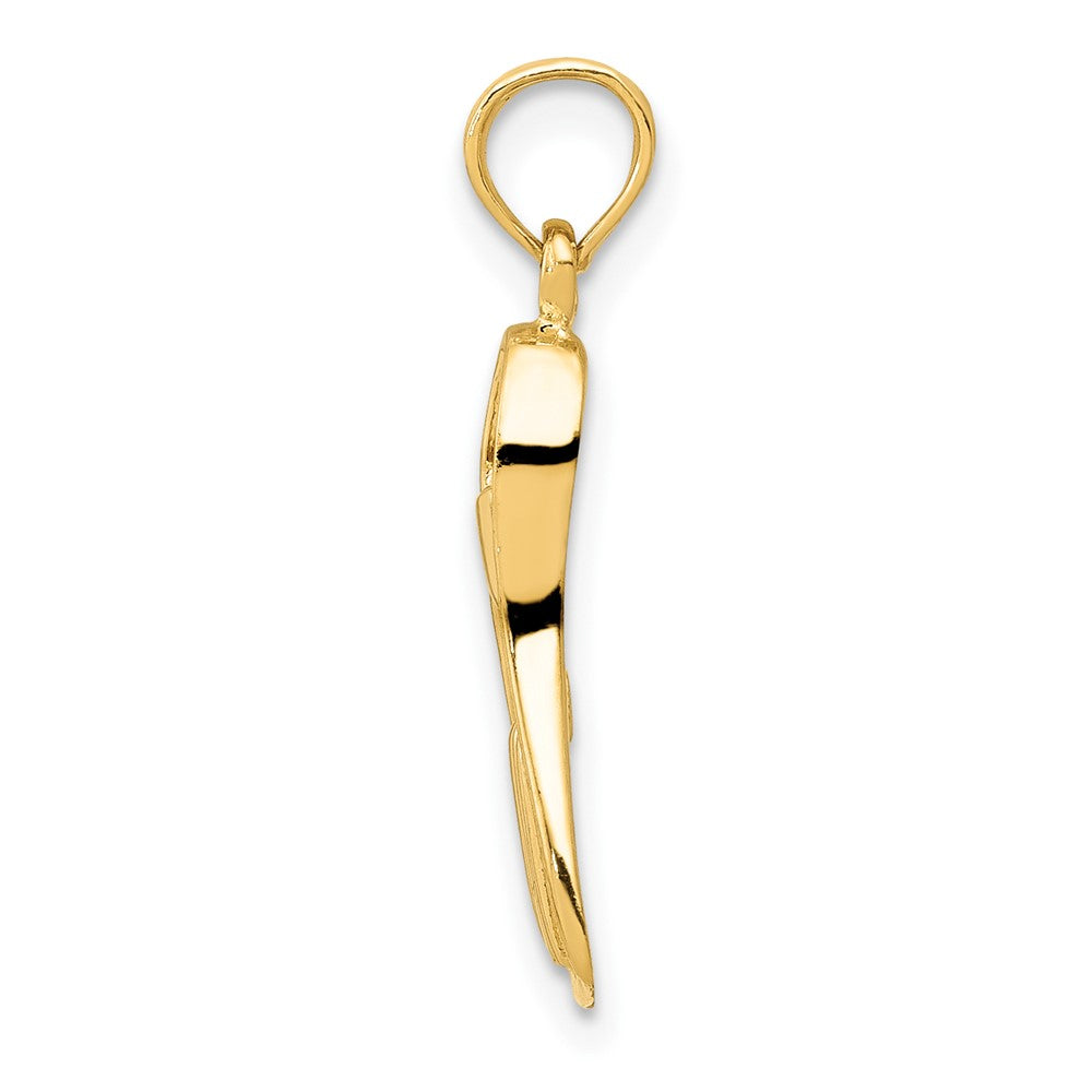10K Gelbgold 10K 3d Scuba Flipper Anhänger