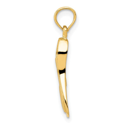 10K Gelbgold 10K 3d Scuba Flipper Anhänger