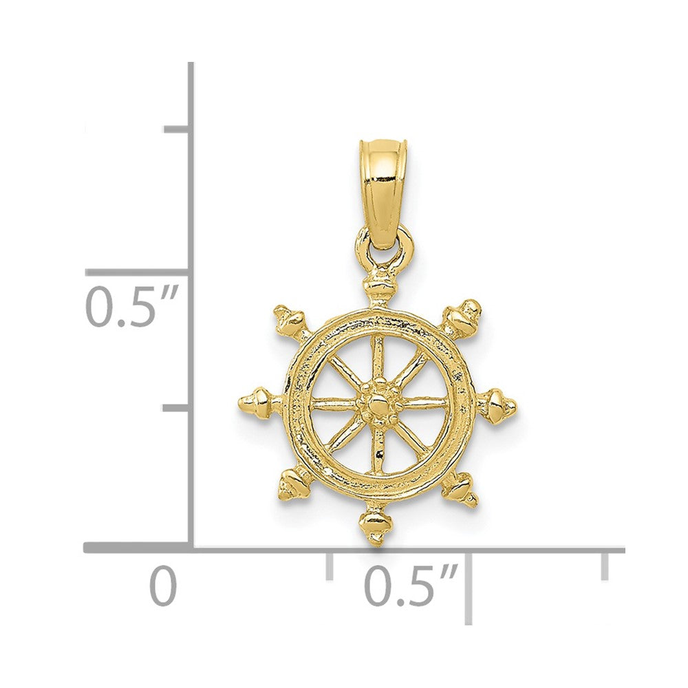 10K Gelbgold 10K Ship Rad Anhänger