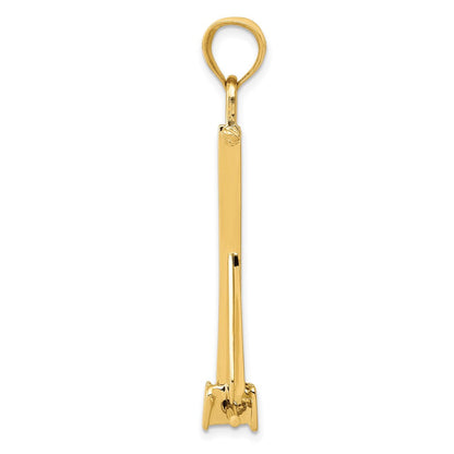 10K Gelbgold 10K 3d Beweglich Anker Anhänger