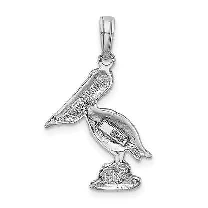 10K Weißgold Pelican Anhänger
