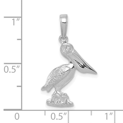 10K Weißgold Pelican Anhänger