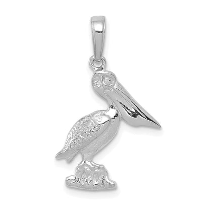 10K Weißgold Pelican Anhänger