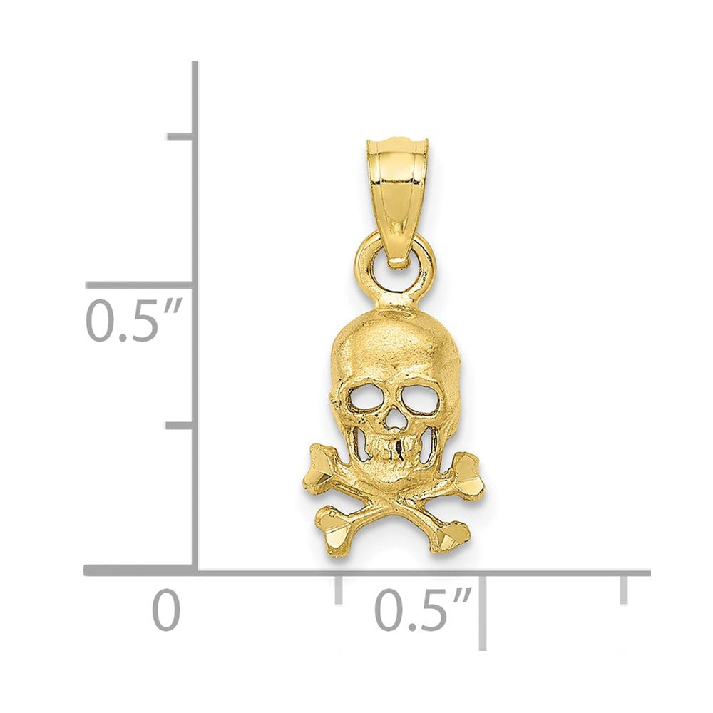 10K Gelbgold 10K Totenkopf und Kreuz Bones Anhänger