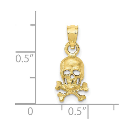 10K Gelbgold 10K Totenkopf und Kreuz Bones Anhänger