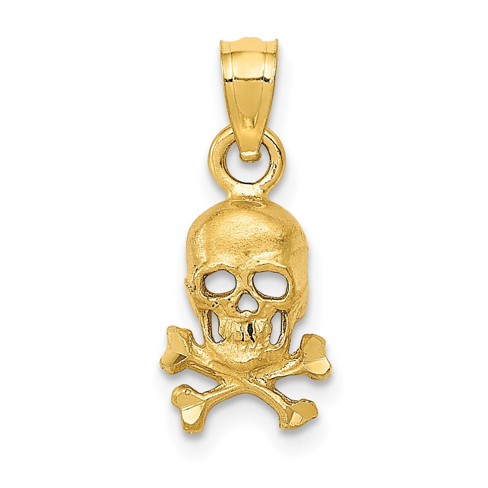 10K Gelbgold 10K Totenkopf und Kreuz Bones Anhänger