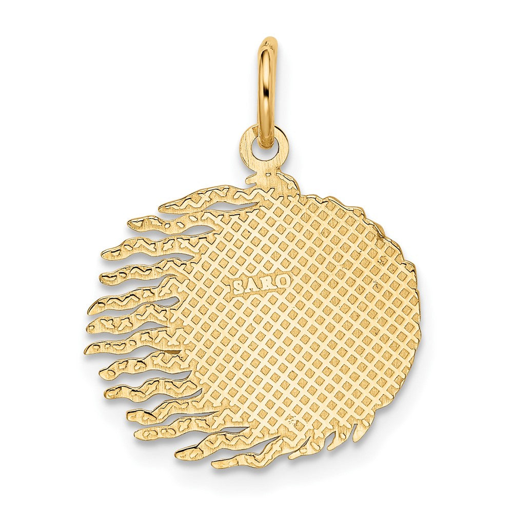 10K Gelbgold Flaming Sonne Charm
