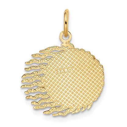 10K Gelbgold Flaming Sonne Charm