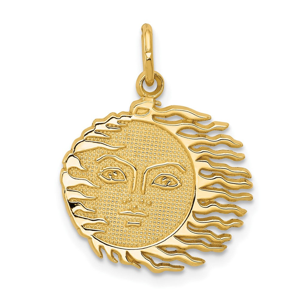 10K Gelbgold Flaming Sonne Charm