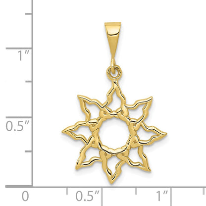 10K Gelbgold Sonne Charm