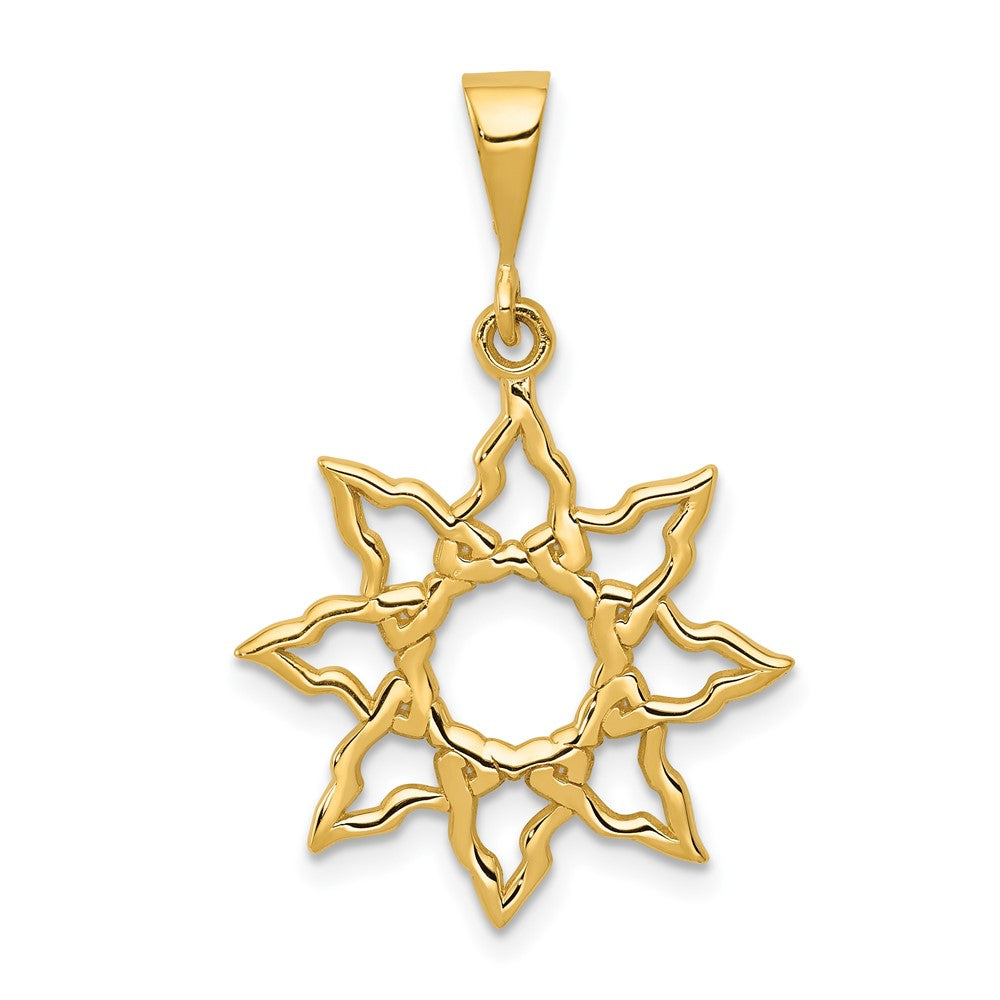 10K Gelbgold Sonne Charm