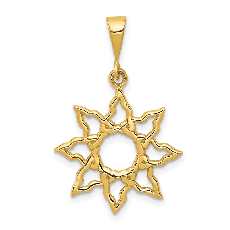 10K Gelbgold Sonne Charm