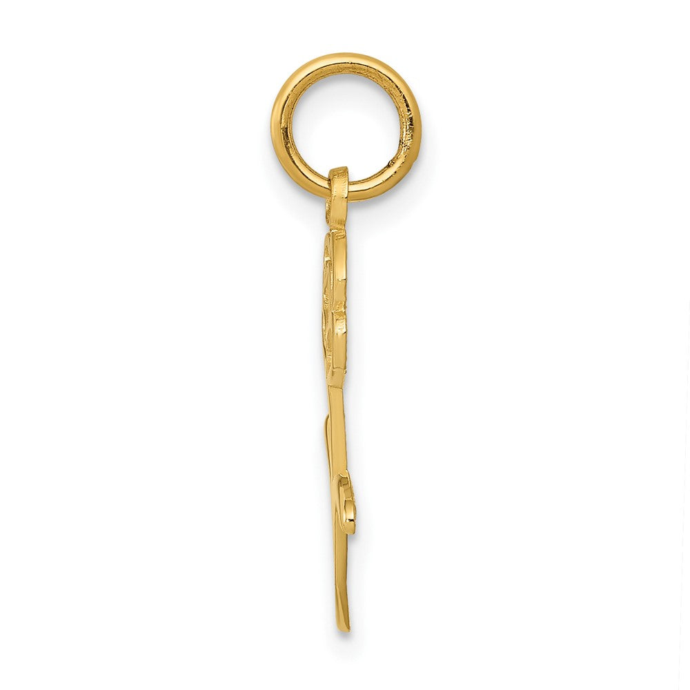 10K Gelbgold Rose Charm