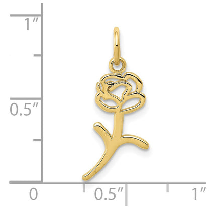 10K Gelbgold Rose Charm