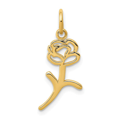 10K Gelbgold Rose Charm