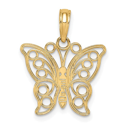 10K Gelbgold Schmetterling Charm