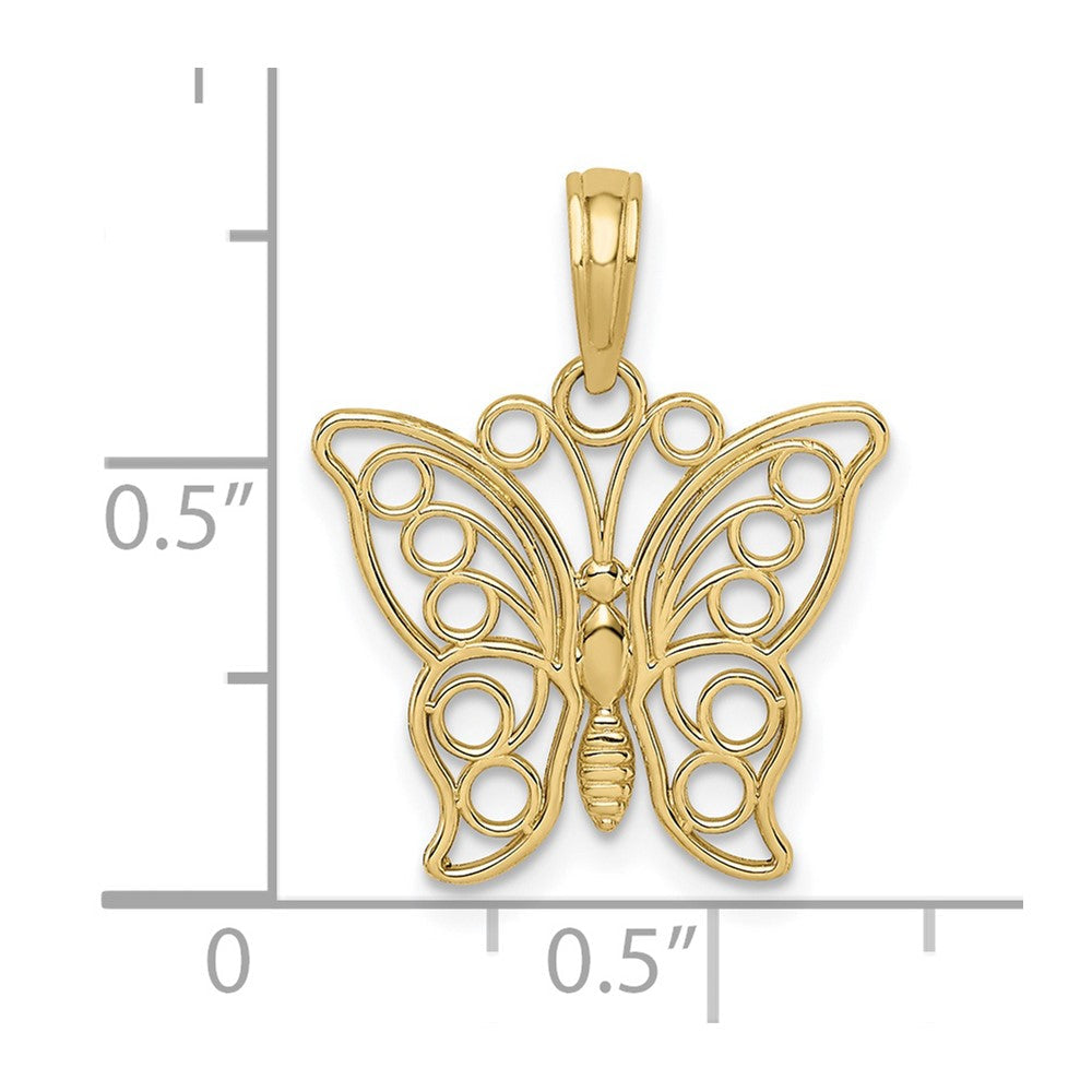 10K Gelbgold Schmetterling Charm