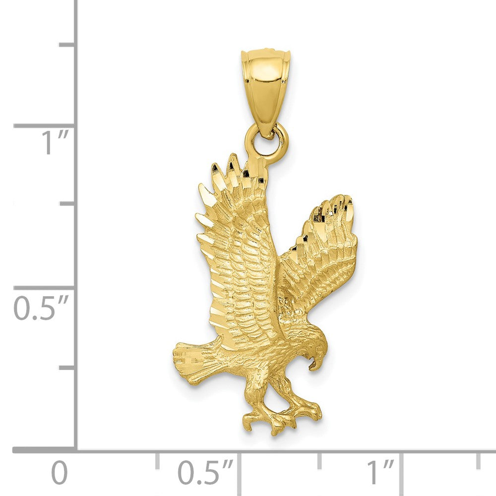 10K Gelbgold 10K Satiniert Diamantiert Adler Anhänger