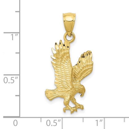 10K Gelbgold 10K Satiniert Diamantiert Adler Anhänger