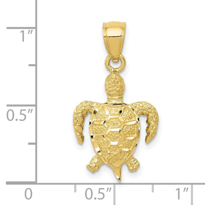 10K Gelbgold 10K Schildkröte Anhänger
