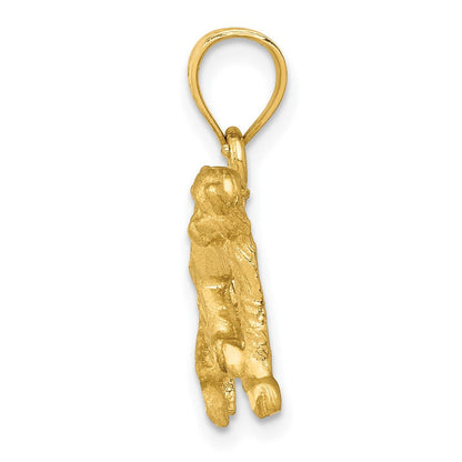 10K Gelbgold 10K Diamantiert Monkey Anhänger