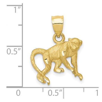 10K Gelbgold 10K Diamantiert Monkey Anhänger