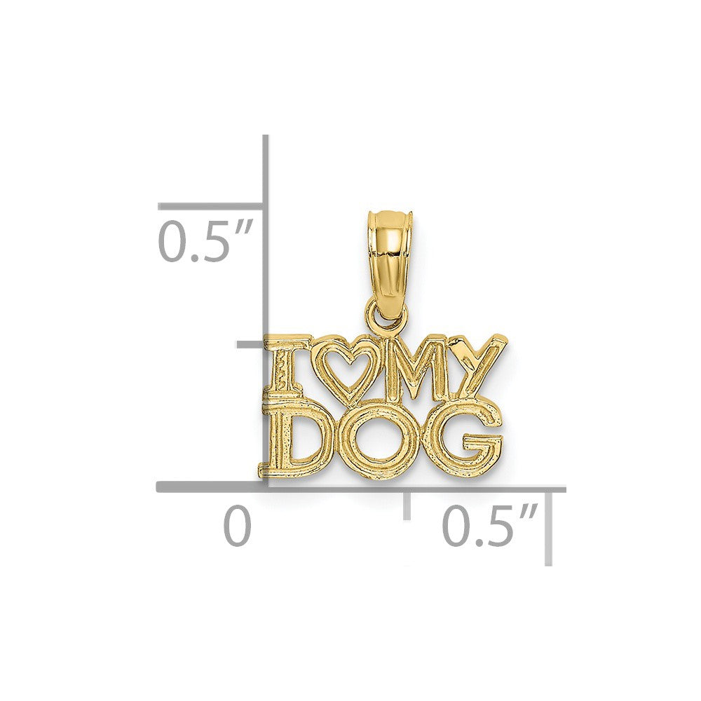 10K Gelbgold I Herz My Hund Charm