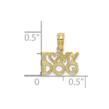 10K Gelbgold I Herz My Hund Charm