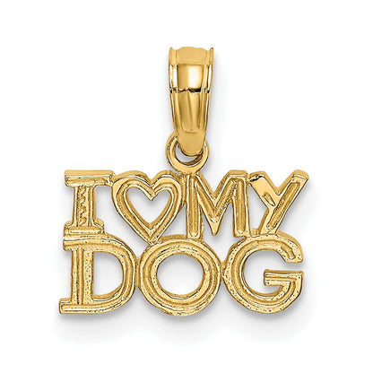 10K Gelbgold I Herz My Hund Charm