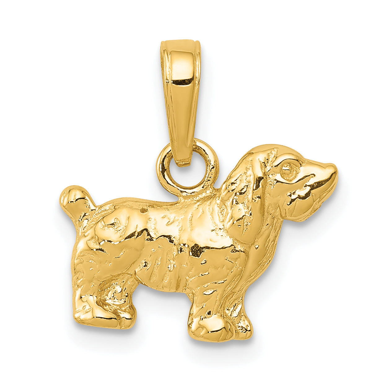 10K Gelbgold 10K Cocker Spaniel Hund Anhänger