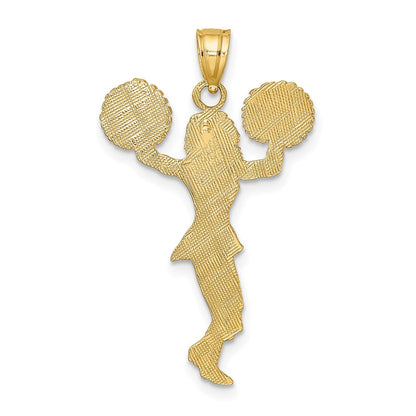 10K Gelbgold Cheerleader mit Pom-poms Charm