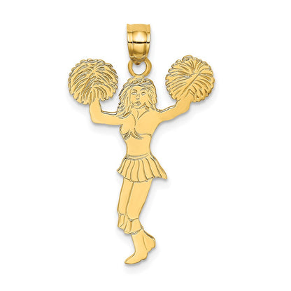 10K Gelbgold Cheerleader mit Pom-poms Charm
