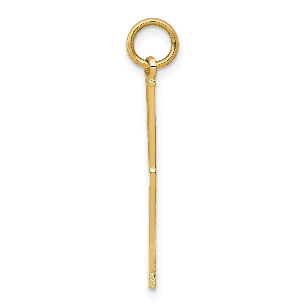10K Gelbgold Goalie Stick Charm